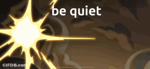 Pixel Art Character Saying Mell Be Quiet GIF
