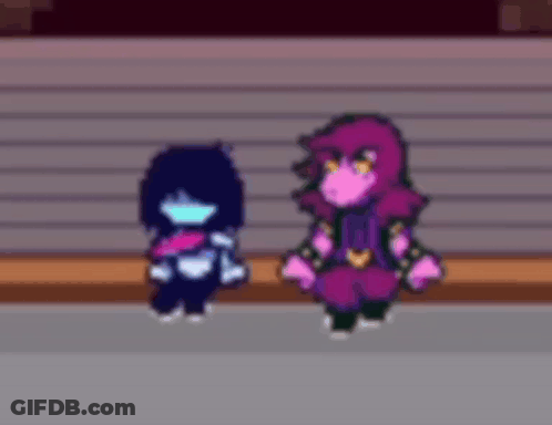 Pixel Art Characters Standing On Sidewalk GIF
