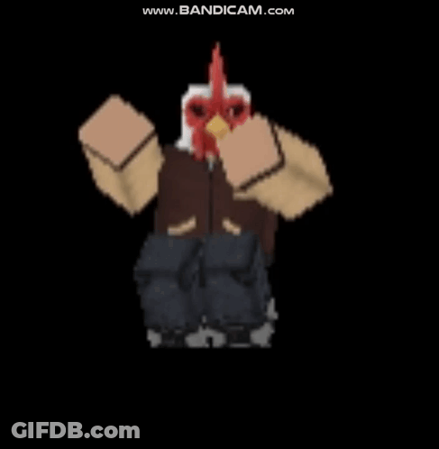 Pixel Art Chicken Head Character With Letter B GIF