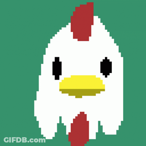 Pixel Art Chicken Saying Gross GIF
