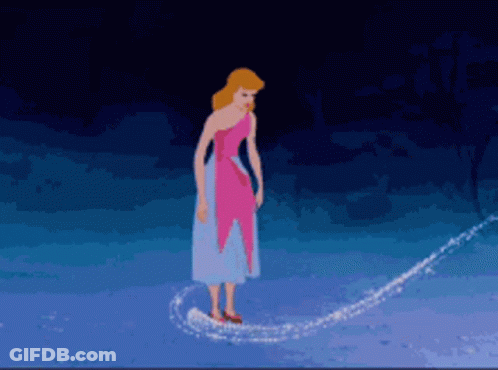 Pixel Art Cinderella In Pink Dress GIF