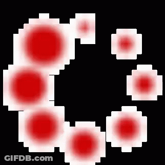 Pixel Art Circle With Red Circles And White Squares GIF