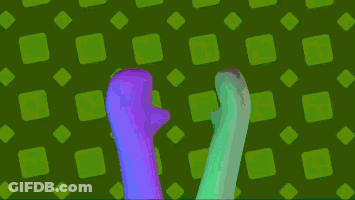 Pixel Art Colorful Cartoon Character Green Background GIF