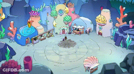 Pixel Art Coral Reef With Circle GIF
