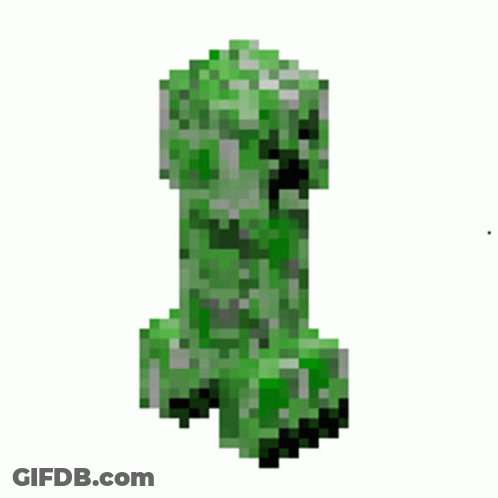 Pixel Art Creeper Minecraft GIF