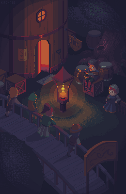 Pixel Art Dazzling Lantern GIF