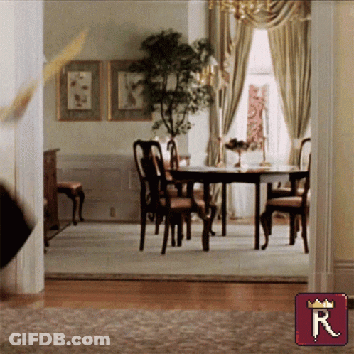 Pixel Art Dining Room With R Logo GIF