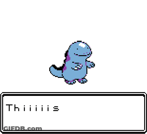 Pixel Art Dinosaur Saying This Is GIF