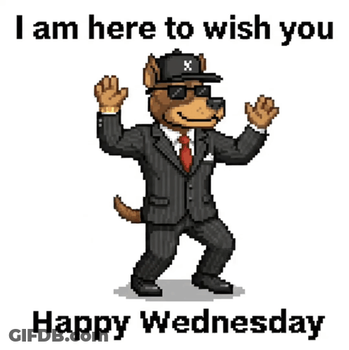 Pixel Art Dog In Suit And Hat Dancing GIF