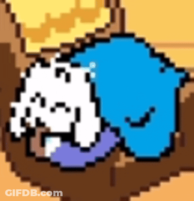 Pixel Art Dog Laying In Basket GIF