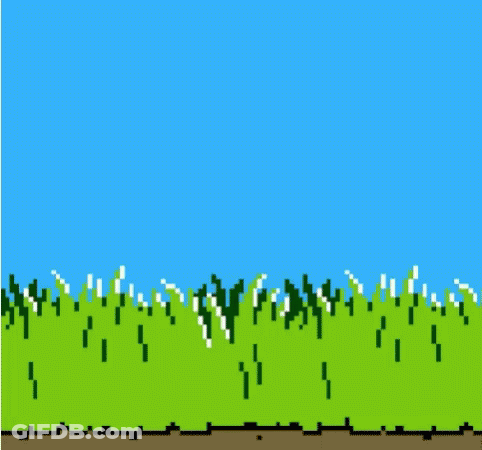 Pixel Art Dog Running Through Grass GIF