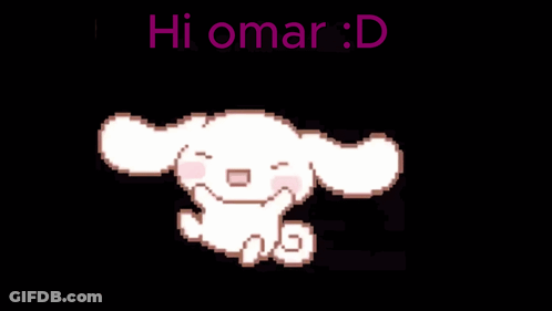 Pixel Art Dog Saying Hi Omar GIF