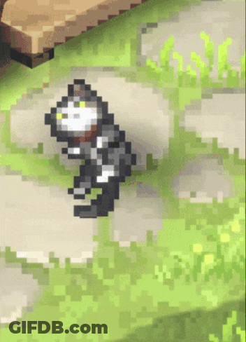 Pixel Art Dog Walking On Path GIF