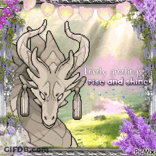 Pixel Art Dragon Lovely Greetings Rise And Shine GIF