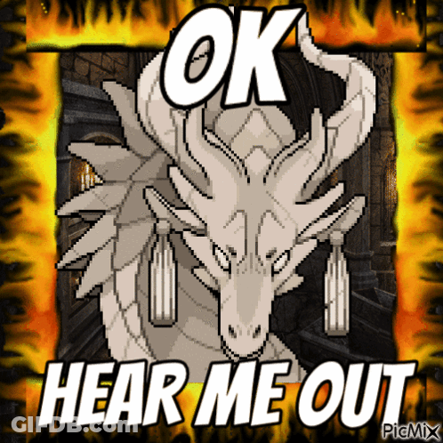 Pixel Art Dragon Saying Ok Hear Me Out GIF