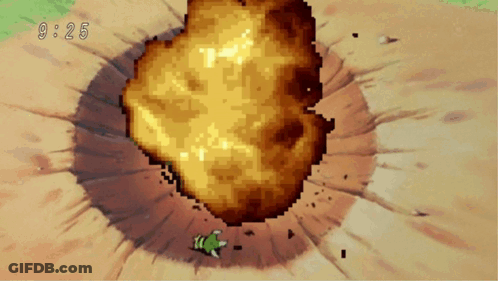 Pixel Art Explosion At 9:25 GIF
