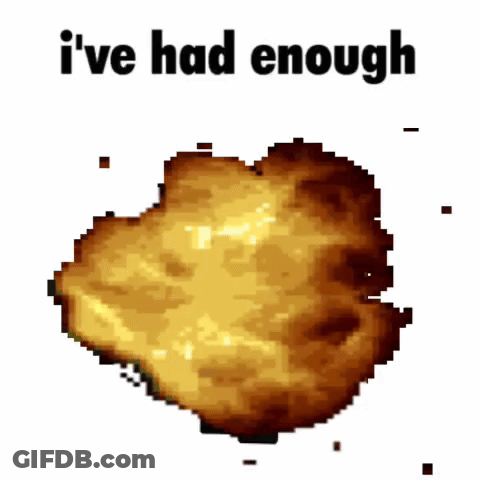 Pixel Art Explosion Saying I've Had Enough GIF