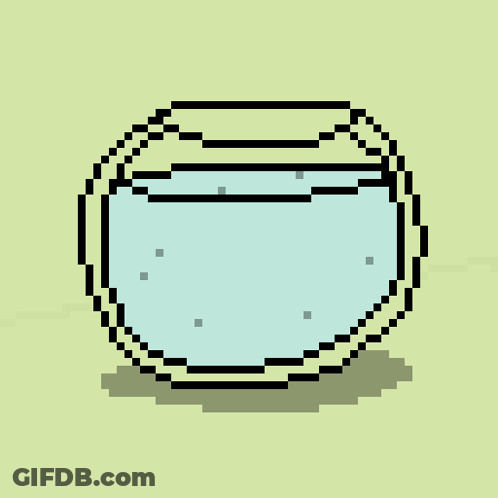 Pixel Art Fish Bowl I Love Grandpa GIF