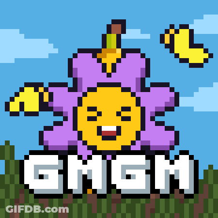 Pixel Art Flower With Ghgm GIF