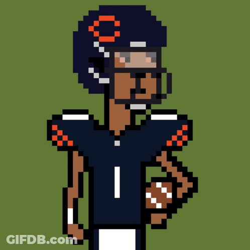 Pixel Art Football Player Number 1 GIF