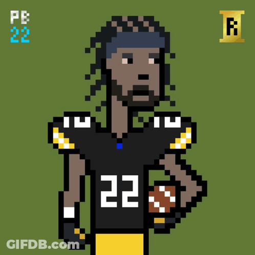 Pixel Art Football Player Number 22 GIF