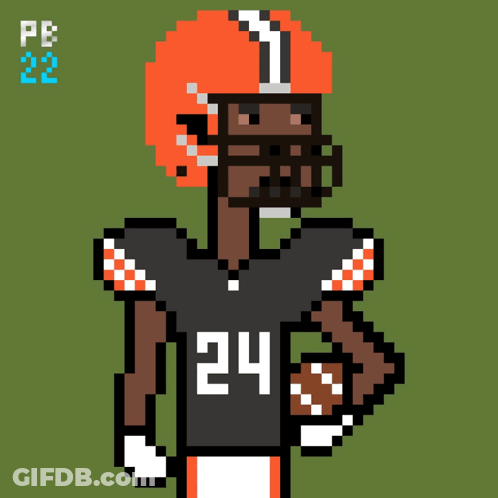 Pixel Art Football Player Number 24 GIF