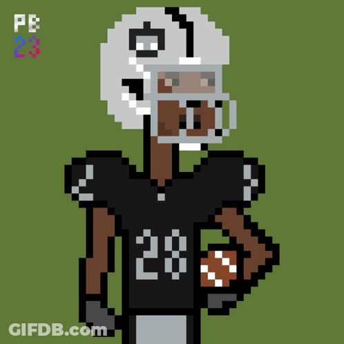 Pixel Art Football Player Number 28 GIF