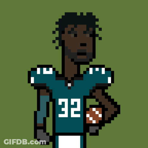 Pixel Art Football Player Number 32 GIF
