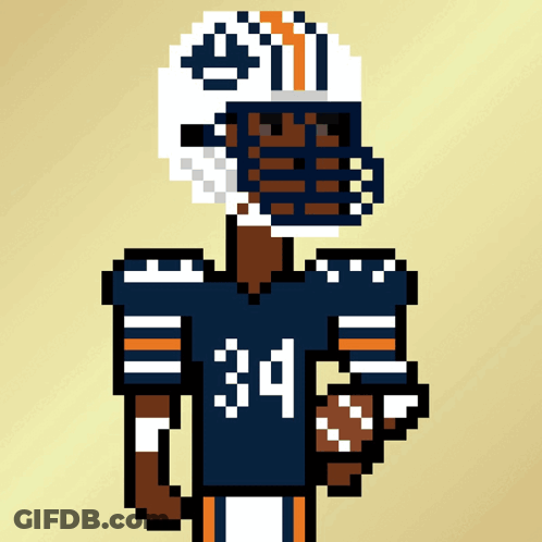 Pixel Art Football Player Number 34 GIF
