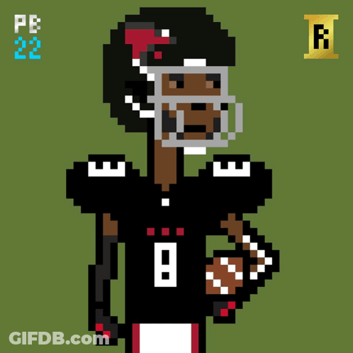 Pixel Art Football Player Number 8 GIF