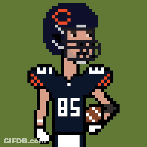 Pixel Art Football Player Number 85 GIF