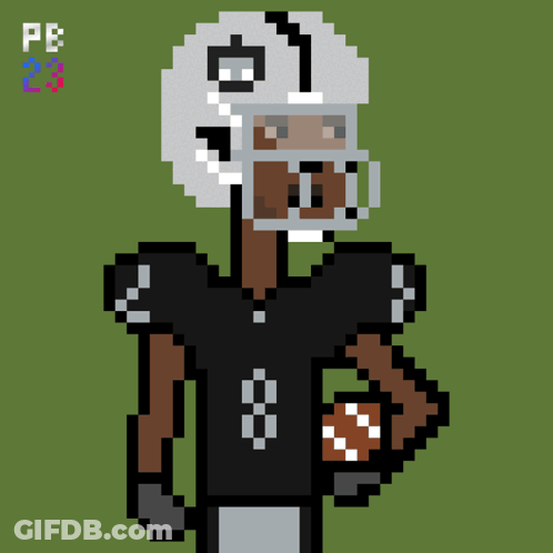 Pixel Art Football Player With Number 1 Helmet GIF