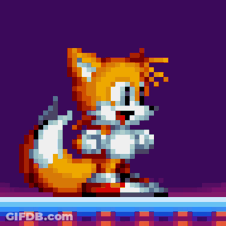 Pixel Art Fox On Blue GIF