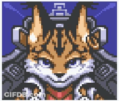 Pixel Art Fox Wearing Headphones And Helmet GIF