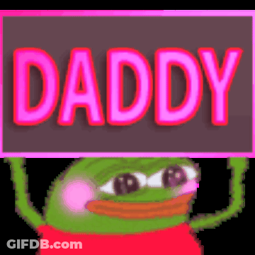 Pixel Art Frog Holding Daddy Sign GIF