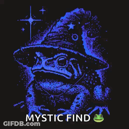 Pixel Art Frog In Wizard Hat With Mystic Find GIF