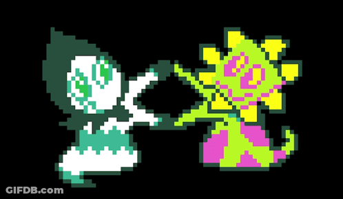 Pixel Art Ghost And Flower GIF