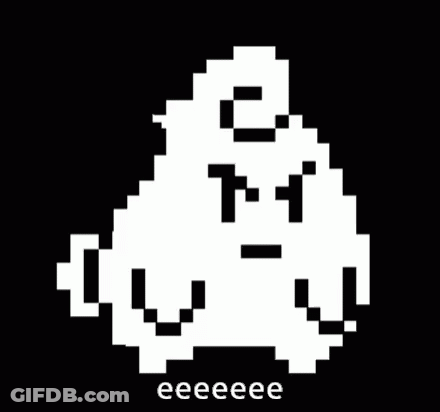 Pixel Art Ghost Saying Eeeeee GIF