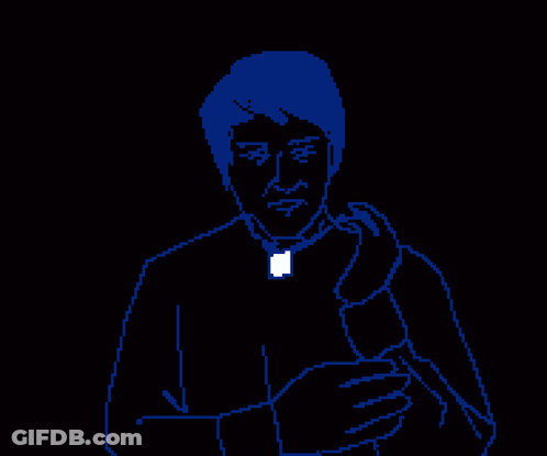 Pixel Art Ghost With Red Hair GIF
