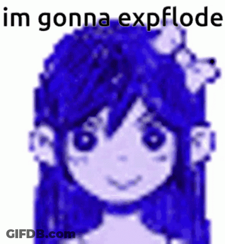 Pixel Art Girl Blue Hair Im Gonna Explode GIF