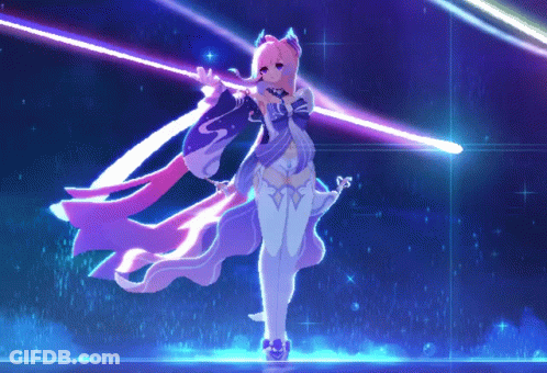 Pixel Art Girl Holding Sword GIF