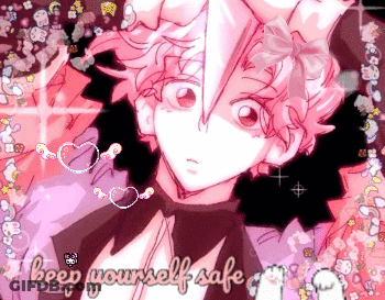 Pixel Art Girl Keep Yourself Safe GIF