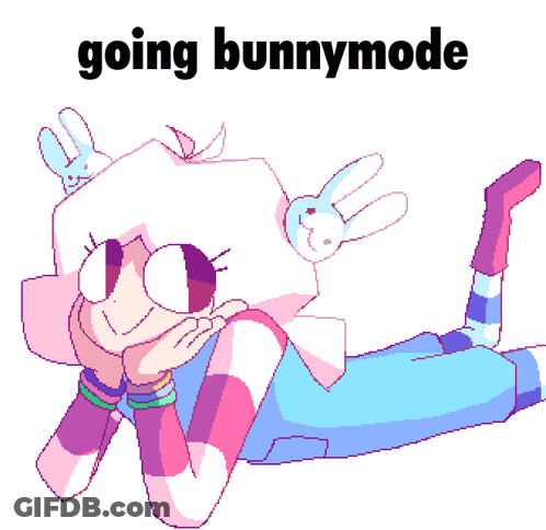 Pixel Art Girl Laying Down Going Bunnymode GIF