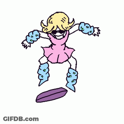 Pixel Art Girl Pink Dress Jumping GIF