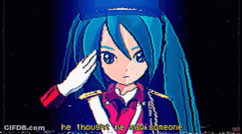 Pixel Art Girl Saluting He Thought He Said Someone GIF