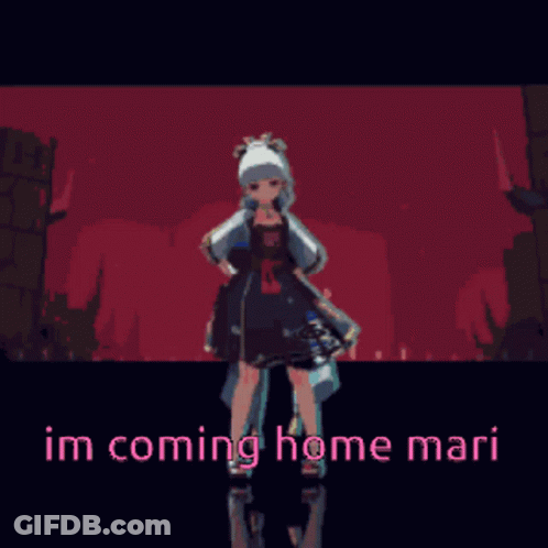 Pixel Art Girl Saying Im Coming Home Mari GIF