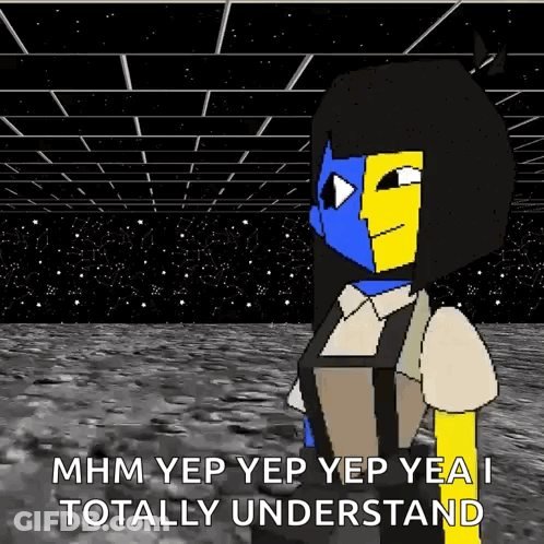 Pixel Art Girl Saying Mhm Yep Yep GIF