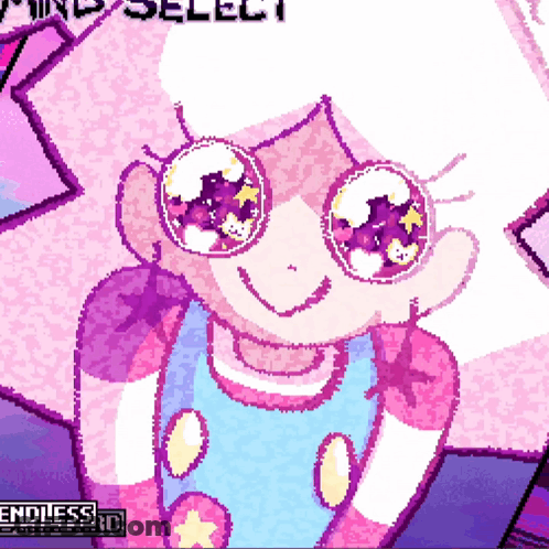 Pixel Art Girl With Big Eyes Endless Hd GIF
