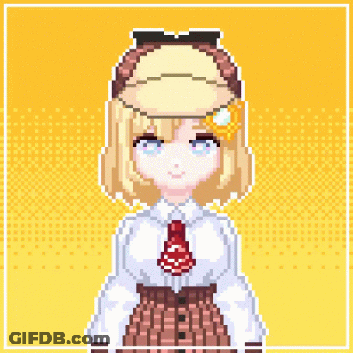 Pixel Art Girl With Blonde Hair And Tiara GIF