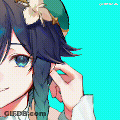 Pixel Art Girl With Blue Eyes GIF